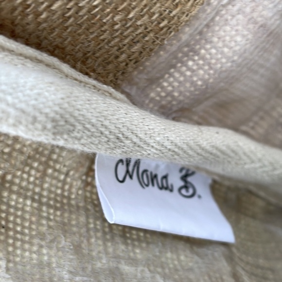 🌺 Mona B; CUTE Boutique Burlap “Flowers since 1952” Parisian Large Market Bag! - Picture 5 of 15